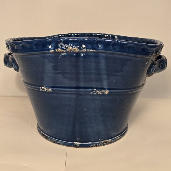 Williams Sonoma Blue Rustic Italian Vase - Picture 1 of 12